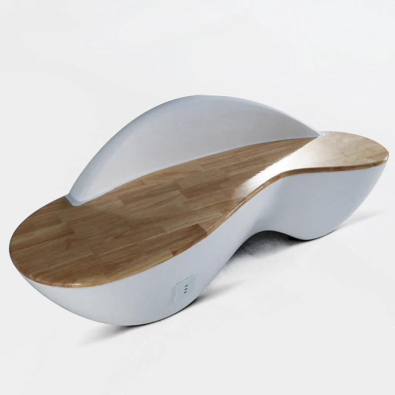 creative fiberglass wood grain seat preservative wood shopping mall public rest area office building waiting sofa chair