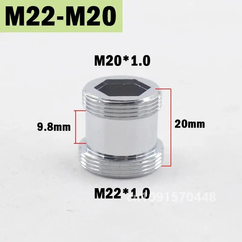 Lengthened M22 To 16 18 20 22 24mm Male-Male Faucet Joint Adapter Water Purifier Converter Kitchen Bathroom Water Tap Joint 1Pc