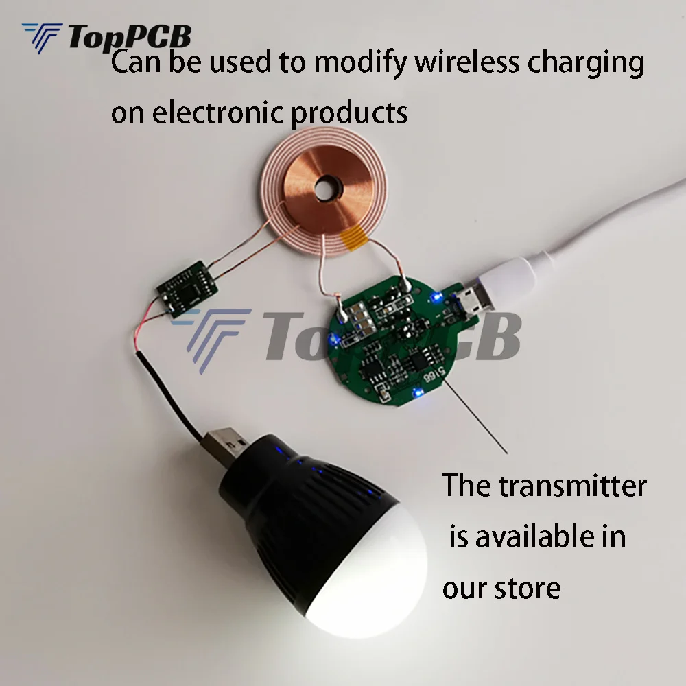 3W Mini Qi Wireless Charger Module Receiver PCBA Circuit Copper Coil Board Universal Charging For Samsung Huawei Xiaomi