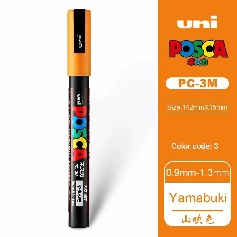 1 stücke Japan UNI POSCA Acryl Marker Stift PC-3M 0,9mm-1,3mm Stift auf wasserbasis POP Werbung Poster Graffiti 24 Farbe Kunst Malerei