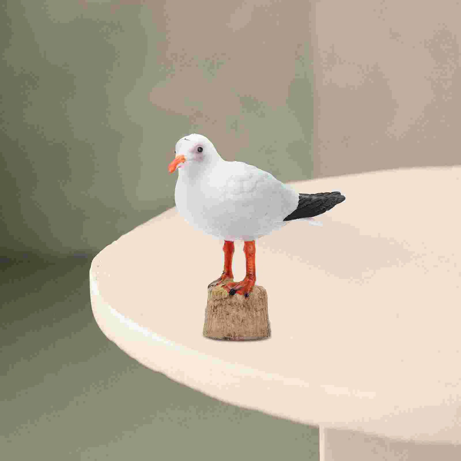 Red-billed Model Seagull Decor Toys Mini Bird Decoration Nautical Figurine Miniature Figure Plastic