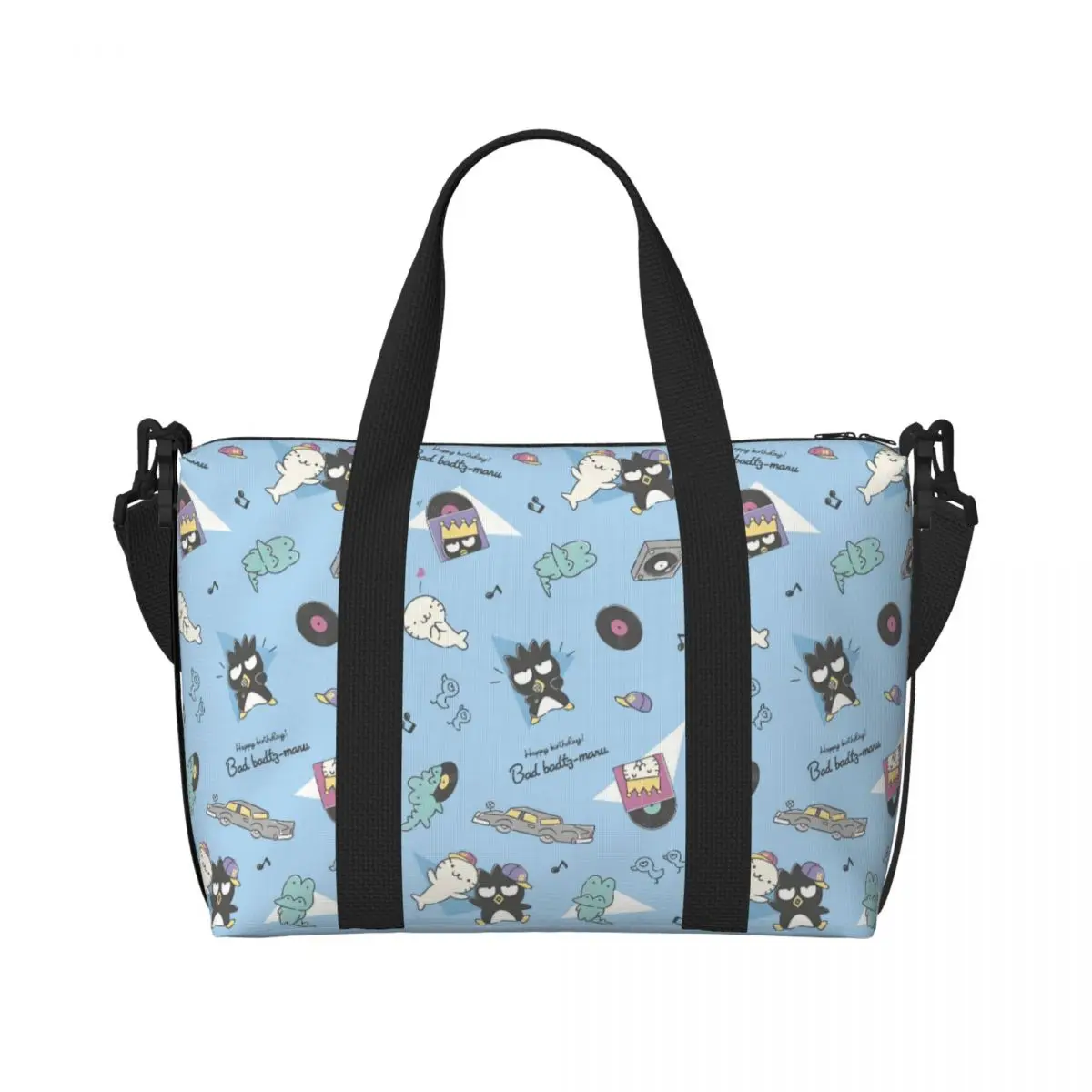

Custom BADBADTZ-MARU Beach Tote Bag for Women Penguin Anime Big Compartment Beach Gym Travel Bags