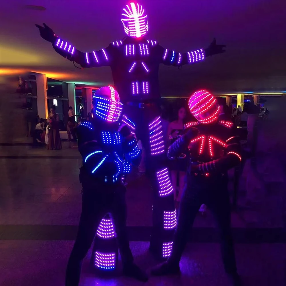 

LED Robot suit Light up stilt walker glowing costume Luminous Giant dress nightclub performance
