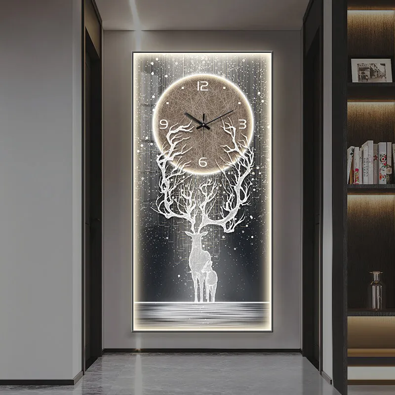 Upgrade Unique Fashion Wall Clock Night Light Nordic Large Design Digital Clock Living Room Orologio Da Parete Home Decor Items
