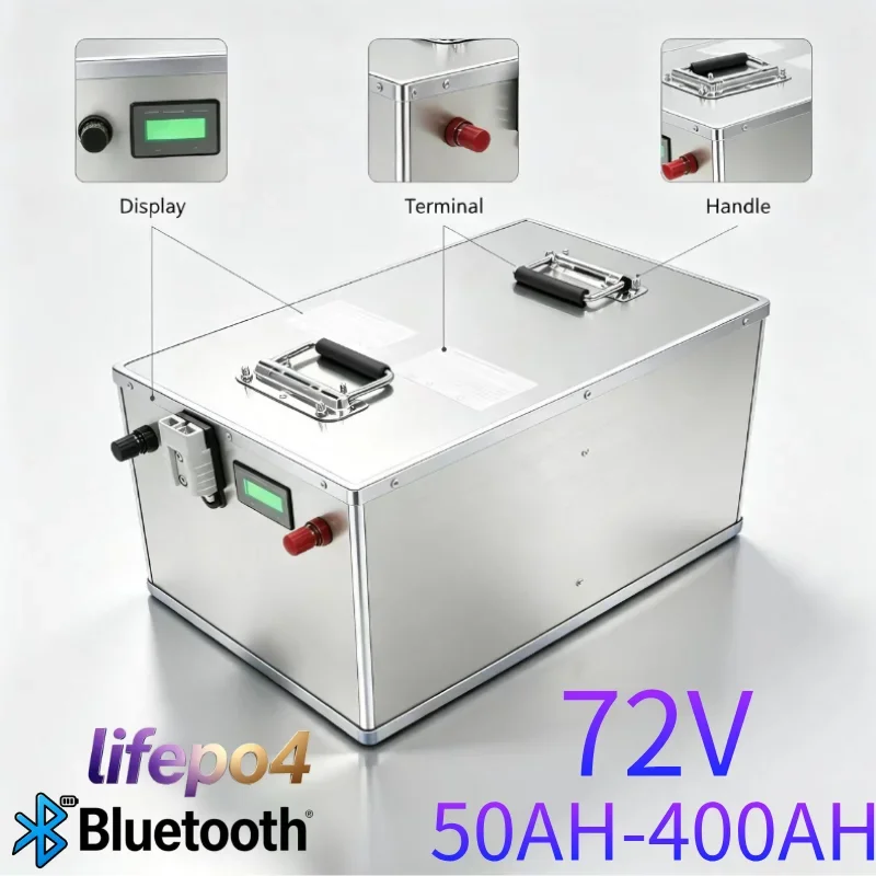 72V Deep Cycle LiFePO4 Storage Battery 24S 50Ah To 450Ah With Integrated BMS, Rechargeable Lithium Pack for 3000W‑7000W Electric