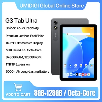 Ultra Android 13タブレット,16GB, 8GB, 8GB拡張RAM,UMIDIGI-G3 GB ROM,128 mAh,6000インチHD,mtk helio g99,aiフェイスロック解除,10.1