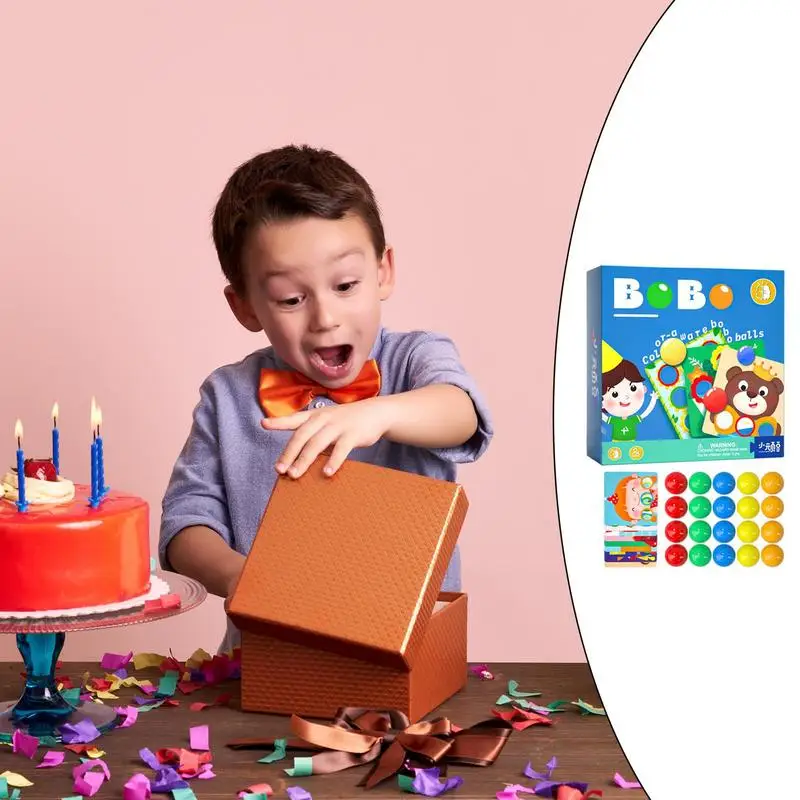 Color Matching Balls Preschool Learning Card Balls Toys Sorting Toys Number Color Recognition For Kids Age 3 4 5 Year Old Boys