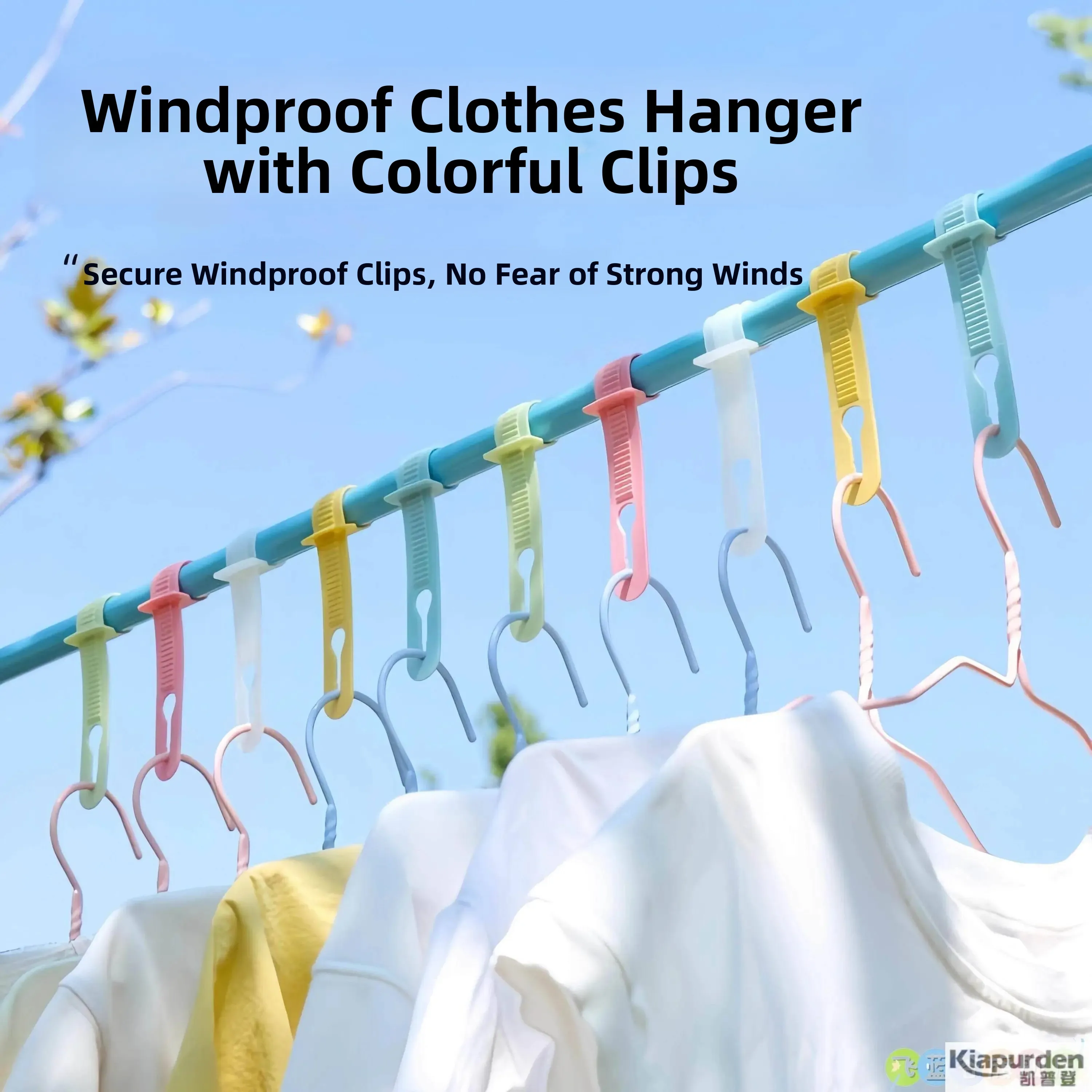 Balcony Clothes Drying Rack Isolator Anti-Wind Clothes Hanger Home Use Creative Design ABS Material Internal Anti-Slip Structure
