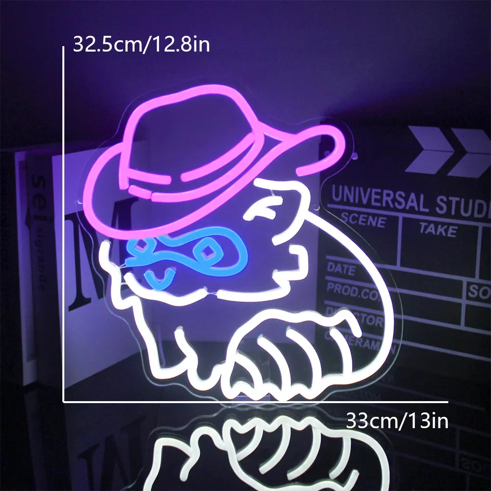 كول قبعة رعاة البقر LED النيون تسجيل USB عكس الضوء ضوء النيون تسجيل ل غرفة نوم غرفة معيشة حفلة عيد ميلاد هدية جدار ديكور