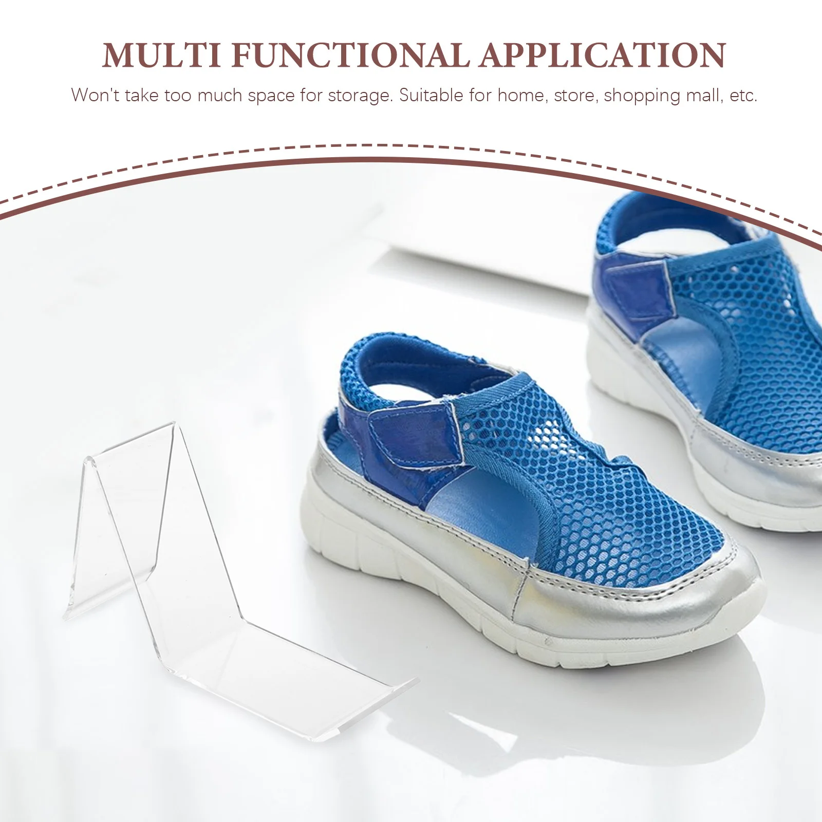 4Pcs Clear Shoe Display Stand Strong Pmma Build Stable Table Top Holder for Sneakers Sandals Retail Display Rack