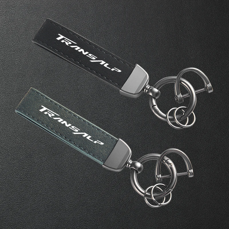 For Honda TRANSALP XL 600 650 700 V XL700V XL650V Motorcycle Keyring High-Grade Leather Suede Keychain Accessories