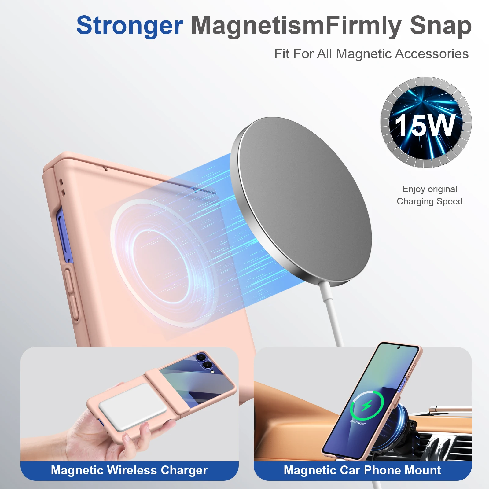 Cubierta de vidrio templado de protección completa de lente para Samsung Galaxy Z Flip 7 6 5 4 3 5G Flip7 película magnética resistente a caídas funda de teléfono