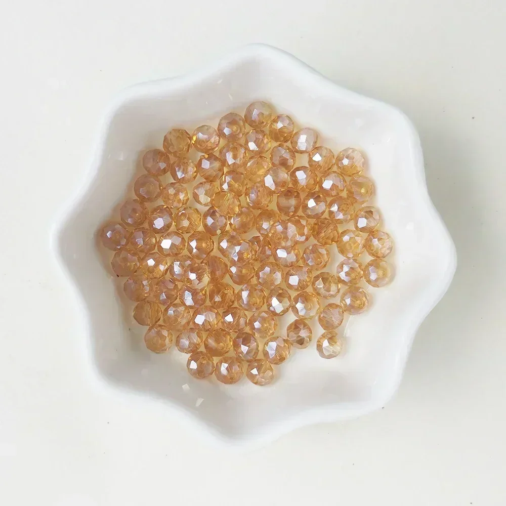50pcs 4*6mm Rondell Austria Faceted Crystal Beads
