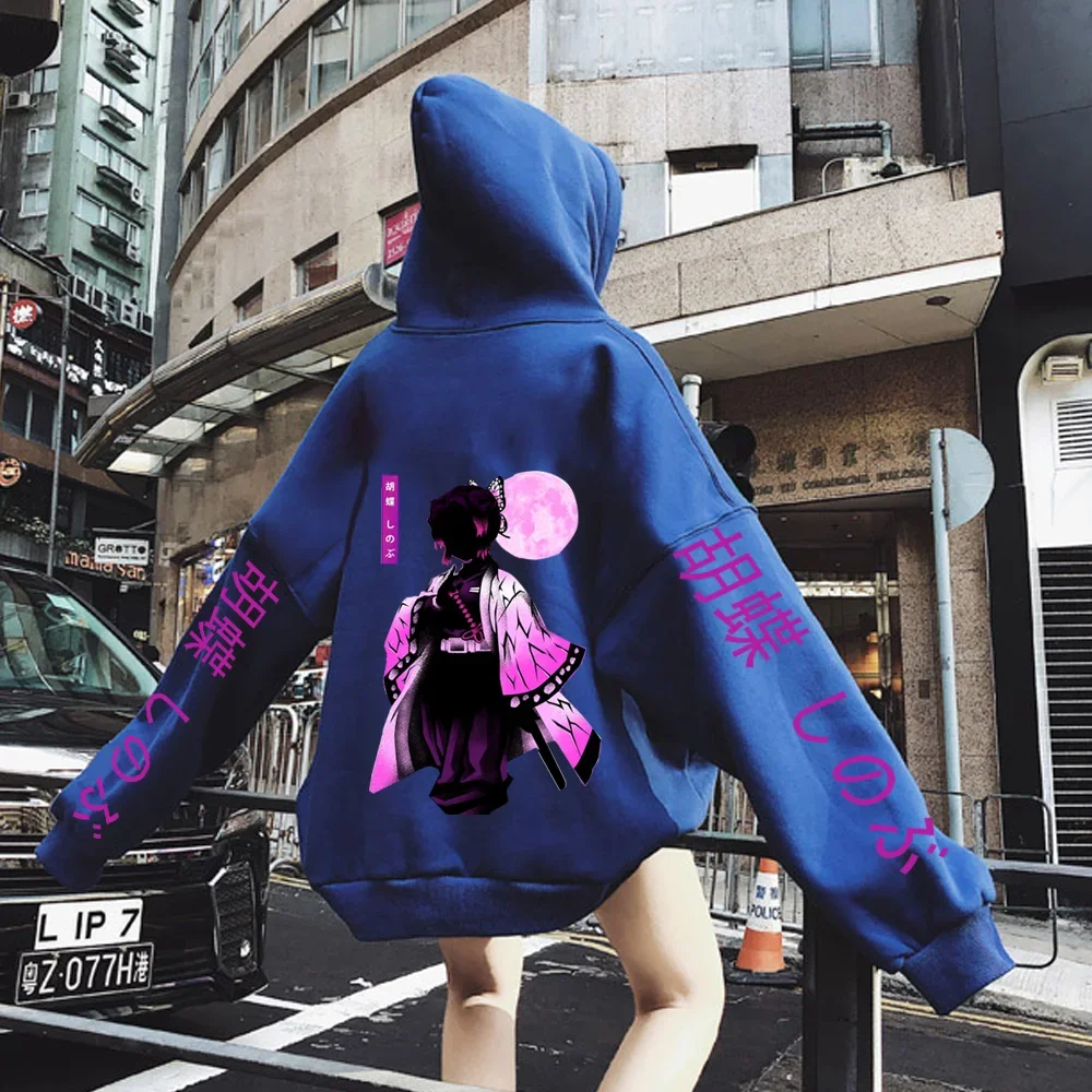 Kochou Shinobu Women's Zipper Hoodie Zipper Jacket Spring/Summer Harajuku Devil Killer Fashion Trend Sportswear Casual Women's P