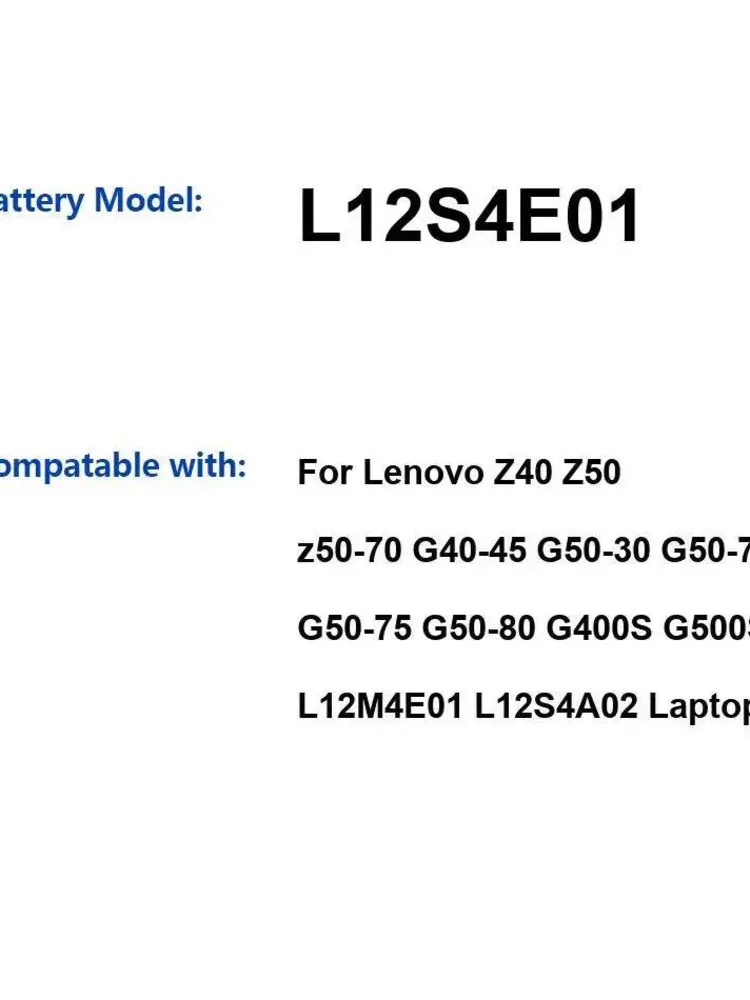 

For Lenovo Z40 Z50 Z50-70 G40-45 G50-30 G50-70 G50-75 G50-80 G400S G500S L12S4A02 L12S4E01 Reliable Power 2800Mah Laptop Battery