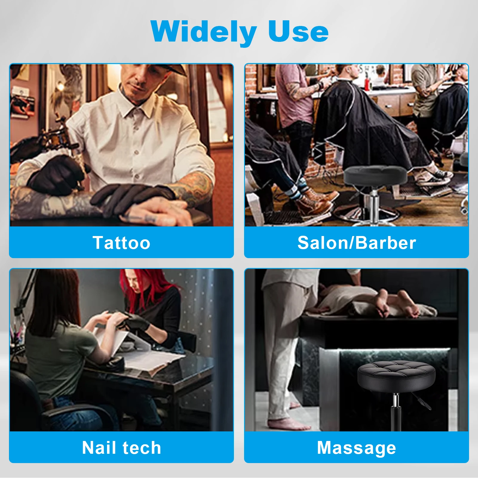 الوشم البراز مع عجلات صالون تجميل الوشم كرسي تصفيف الشعر رفع الحلاق Stylis تدوير الأثاث مسمار بكرة كرسي #6