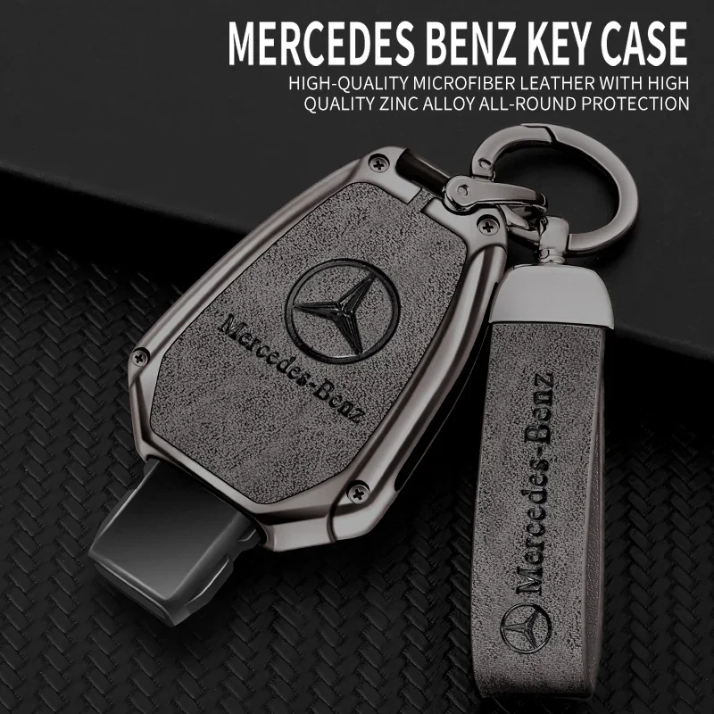 Leather Car Remote Key Case Protector Cover For Mercedes Benz A B C E G Class C200 C300 E350 W205 E260L GLK A45 AMG BGA GLA GLC