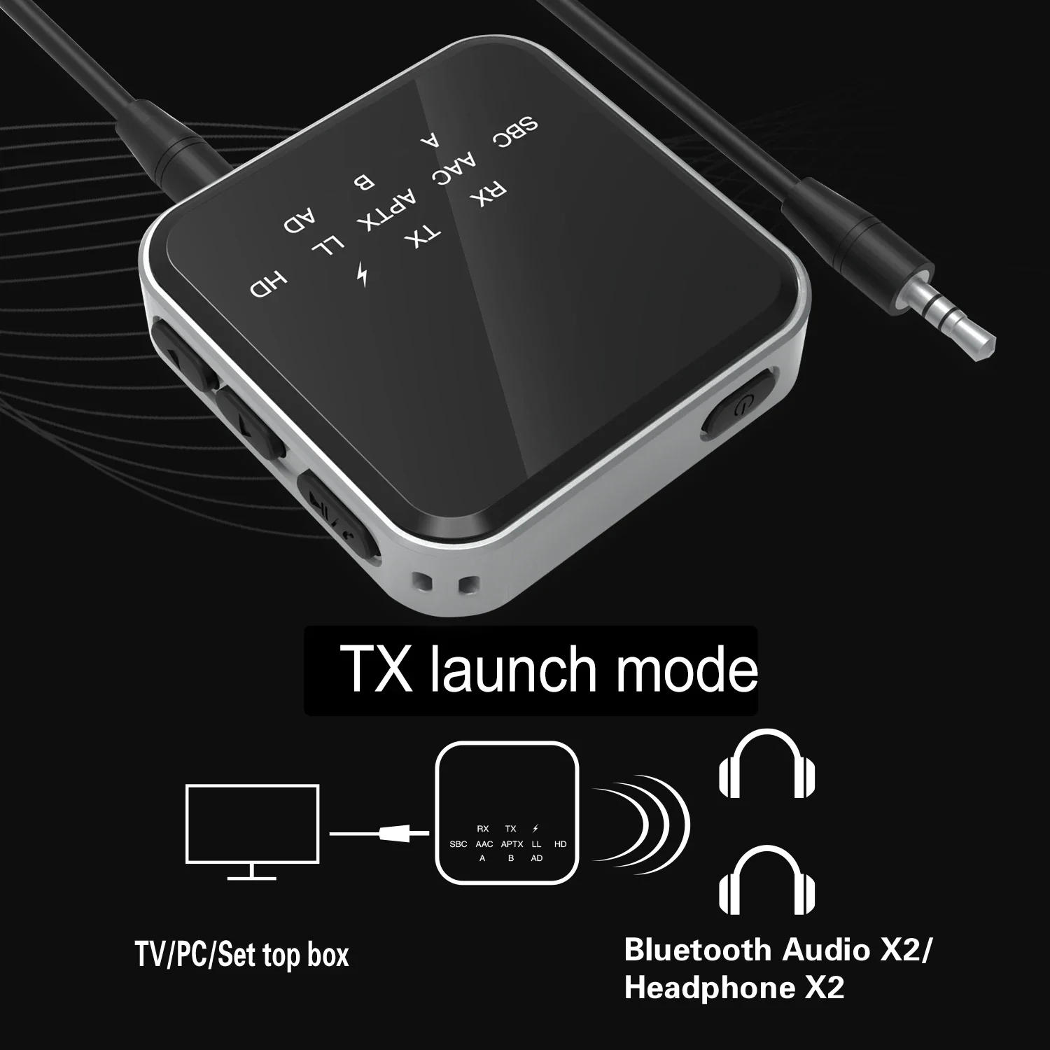 Bluetooth Receiver Transmitter BT 5.2 Aptx HD LL Adaptive RCA 3.5mm Jack AUX Wireless Audio Adapter Handsfree Call For TV Car PC