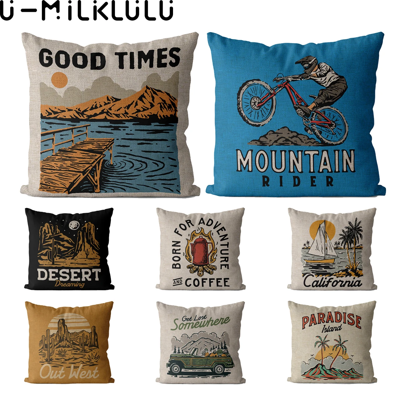 Cushion Cover for outdoor camping, cushion cover for home decoration, mountain system, Autumn, 40x40, 45x45