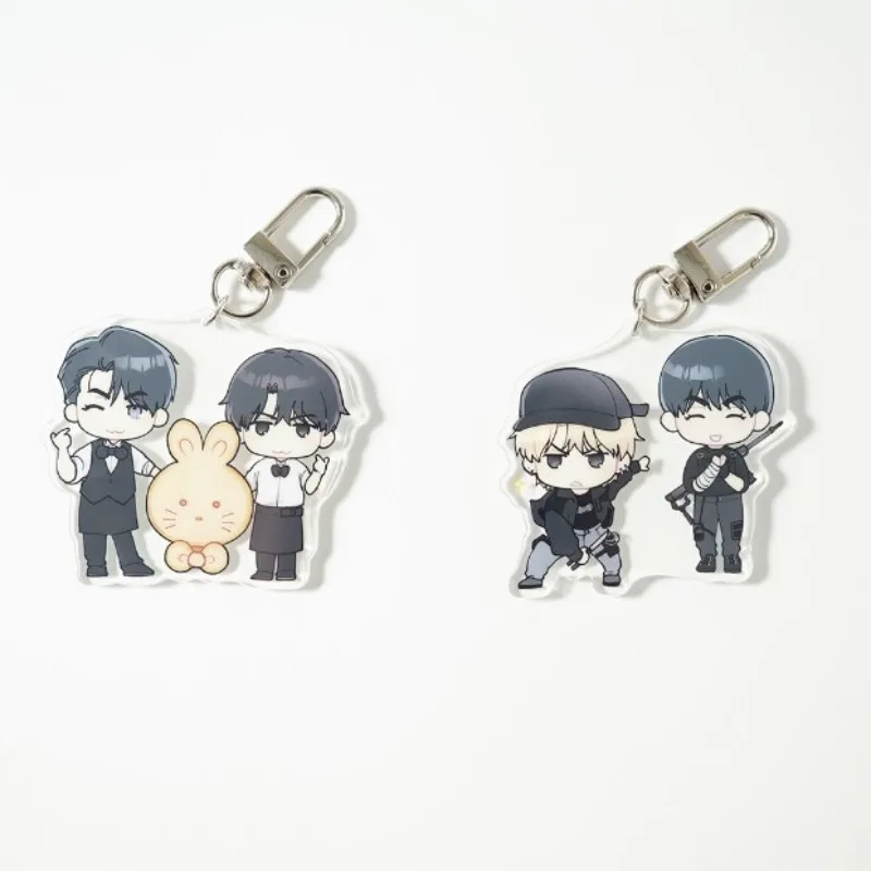 Korean BL Manhwa Payback Anime Acrylic Keychain Yoon Jay Lee Yoohan Cartoon Keyring Kawaii Bag Pendent Decor Accessories Gift