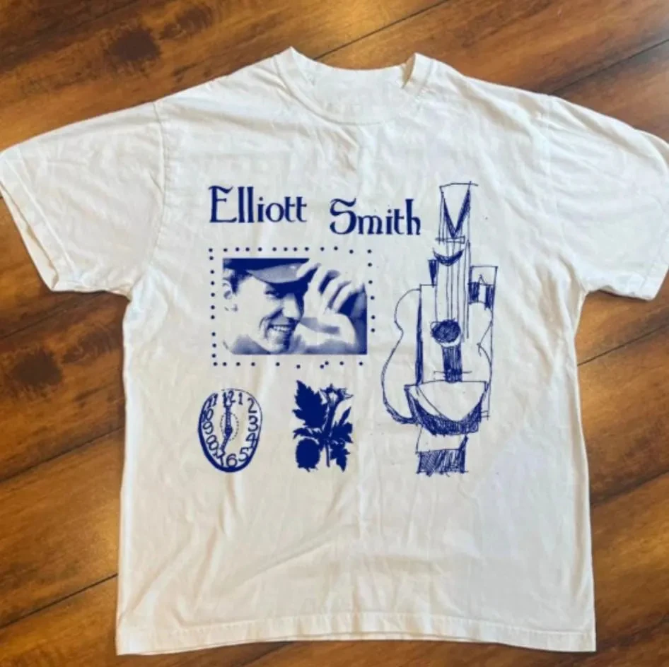 

Plus Size Summer Women's Vintage Elliot Smith T-Shirt Cotton Breathable Stylish Versatile Street Style Oversized