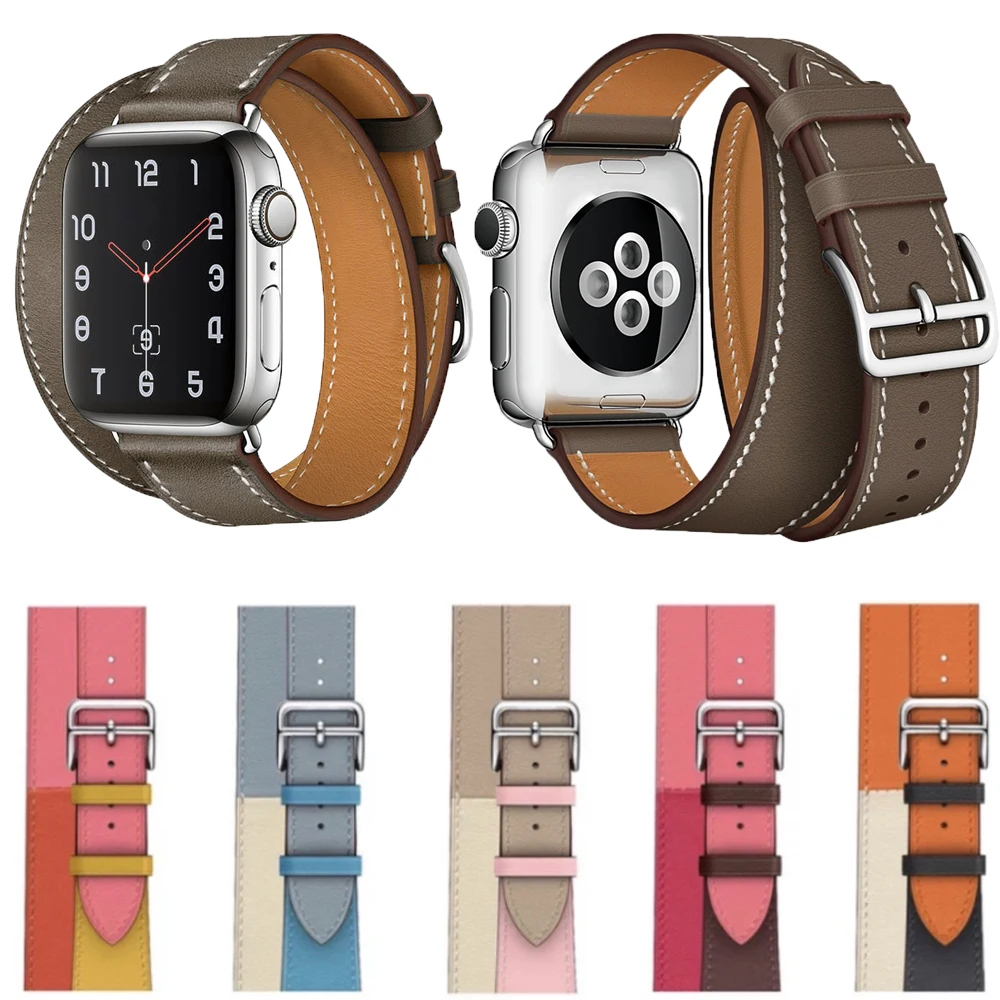 Leather Strap For Apple Watch Band 38/40/41mm Loop Watchband For Apple Watch 42/44/45 Ultra 2 49mm Vintage Bracelet Accessories