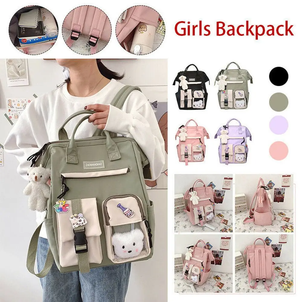 

Студенческая дорожная Повседневная Милая школьная сумка, рюкзак с милым медведем