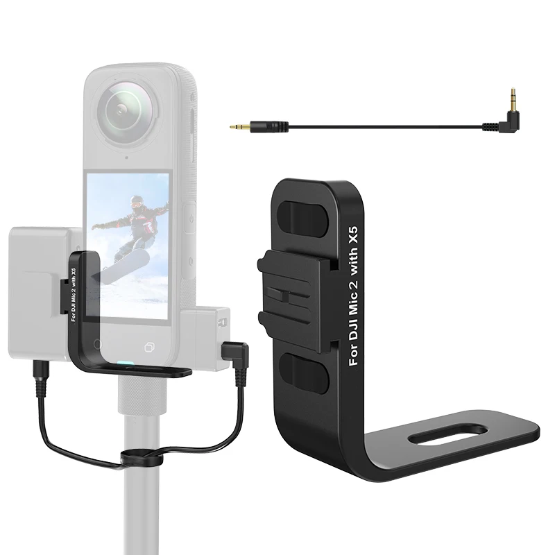

for Insta360 X5 Cold Shoe Mount for dji Mic 2 Receiver Audio Holder Extension Bracket Adapter for Insta 360 X5 Accessories