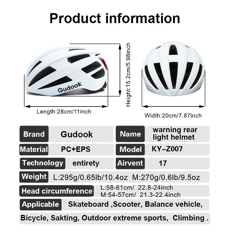 Fahrradhelm für Erwachsene mit wiederaufladbarem USB-Rücklicht – leichter Fahrradhelm für Männer und Frauen, verstellbarer Radfahren, Rennradfahrer – Detail 1