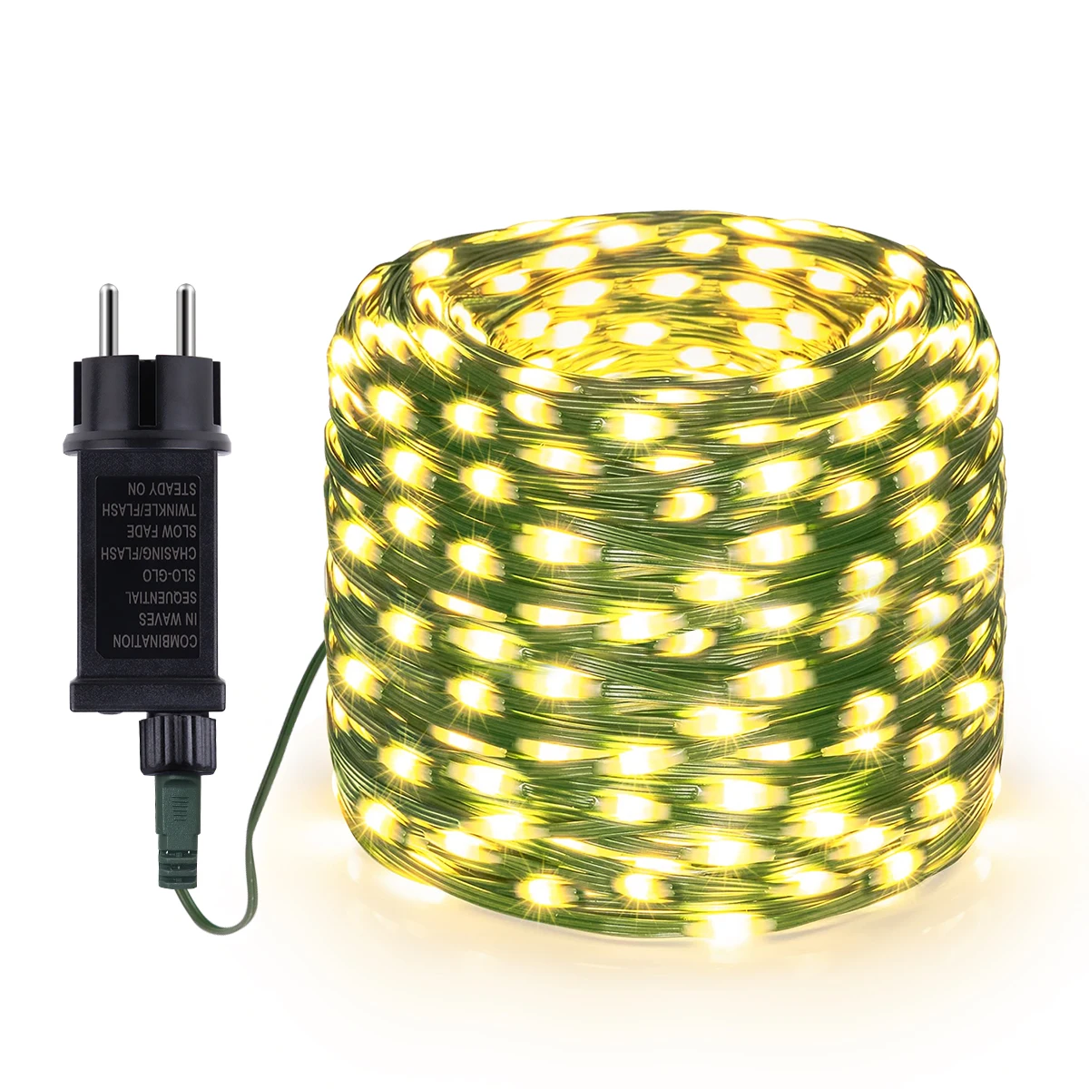 50M 100M Outdoor Upgraded Durable LED Leather String Fairy Lights 8 Modes Waterproof Yard Garland Garden Christmas Tree Decor