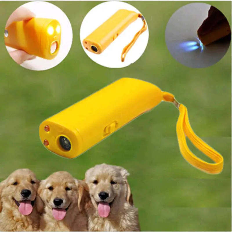 Ultrasound Repeller Control Trainer Device, Anti Barking Stop Bark Deterrents, Dog Training Equipment, HQ Strengthen, 3 in 1