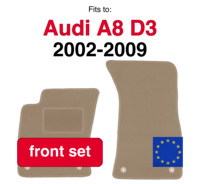 Car velour mats front for Audi A8 D3 sedan (2002-2009) -beige (2 pcs)