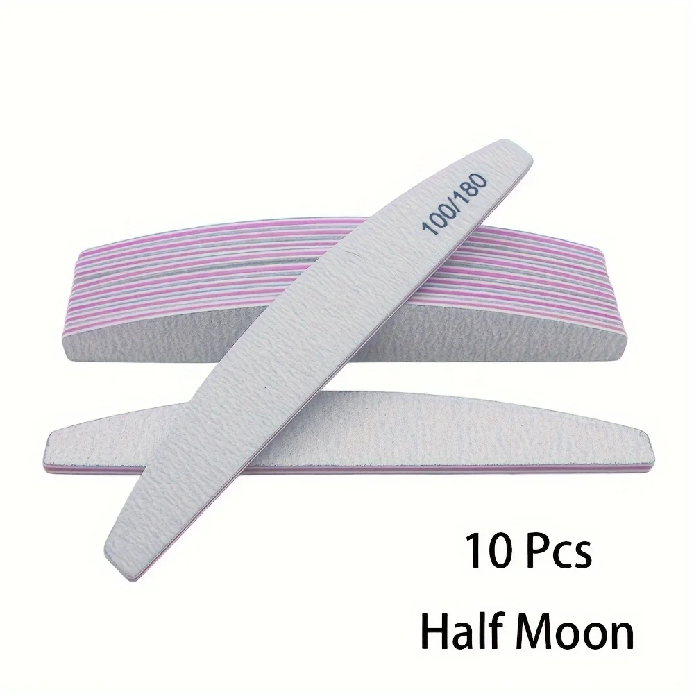 5/10개입 전문가용 양면 회색 사포 네일 파일 스트립 매니큐어 페디큐어 다양한 모양 아크릴 네일 파일 도구