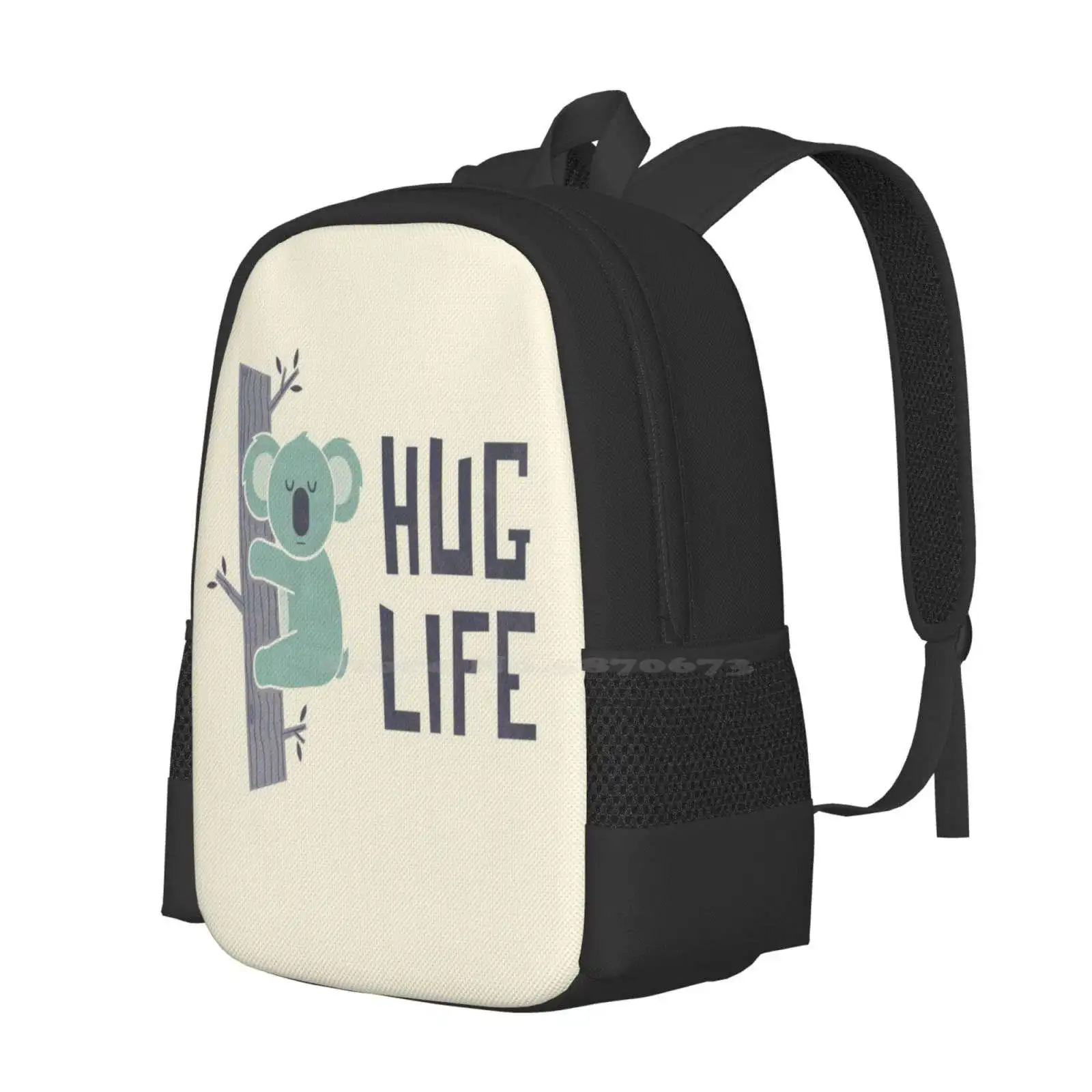 Hug Life 3D Print Design Backpack Student Bag Hugs Cute Kids Funny Animals Handsoffmydinosaur Hands Off My Dinosaur Teozirinis