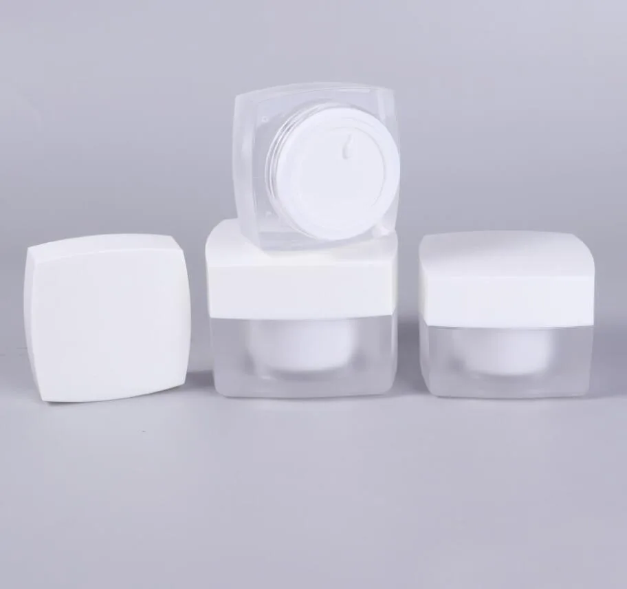 

15g frosted square shape acrylic cream jar pot tin bottle eye cream/day cream/essence/moisturizer gel cosmetic packing