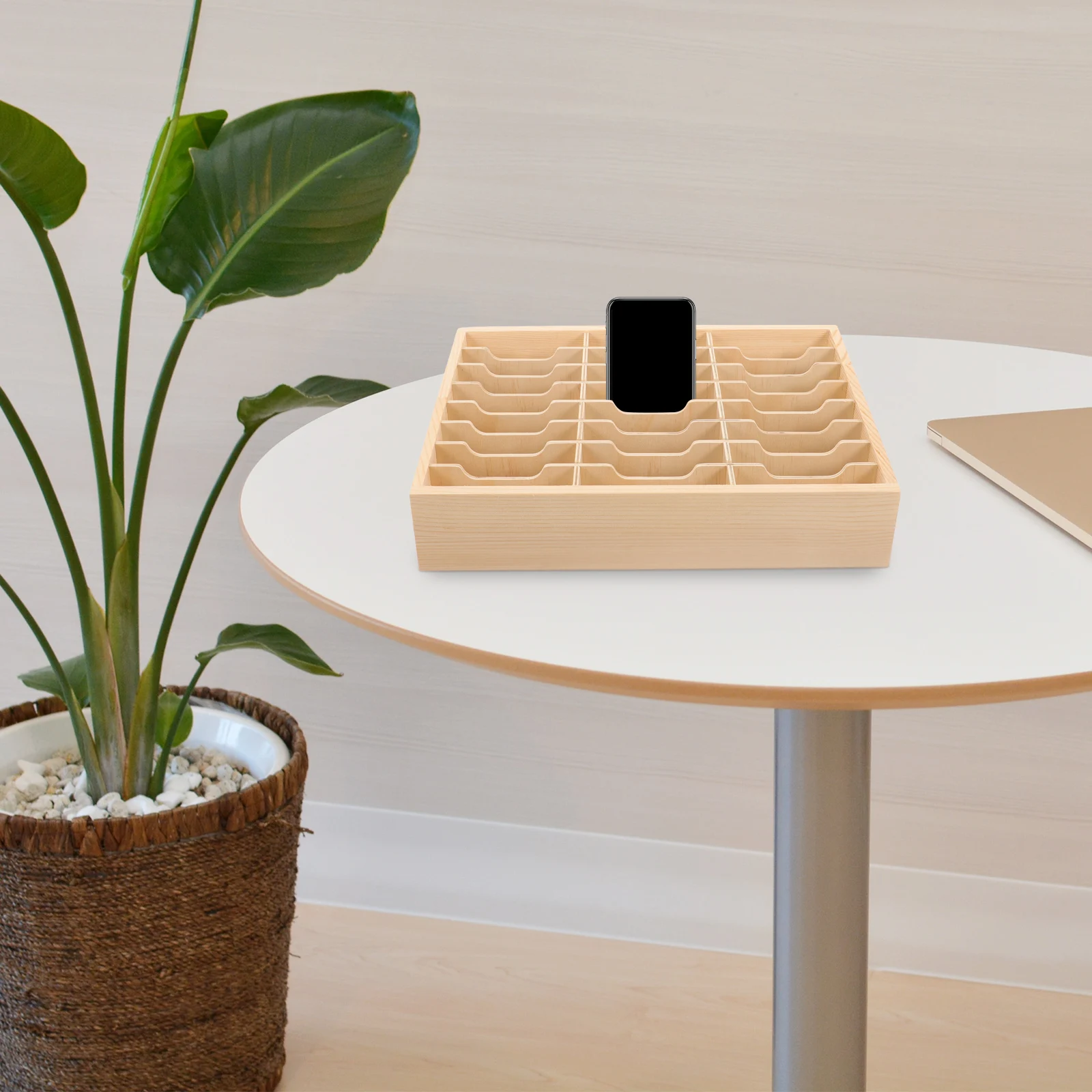 Multi-Grid Telefon Rack Lagerung Box Büro Treffen Klassenzimmer Organizer Telefon Holz Halter Vitrine