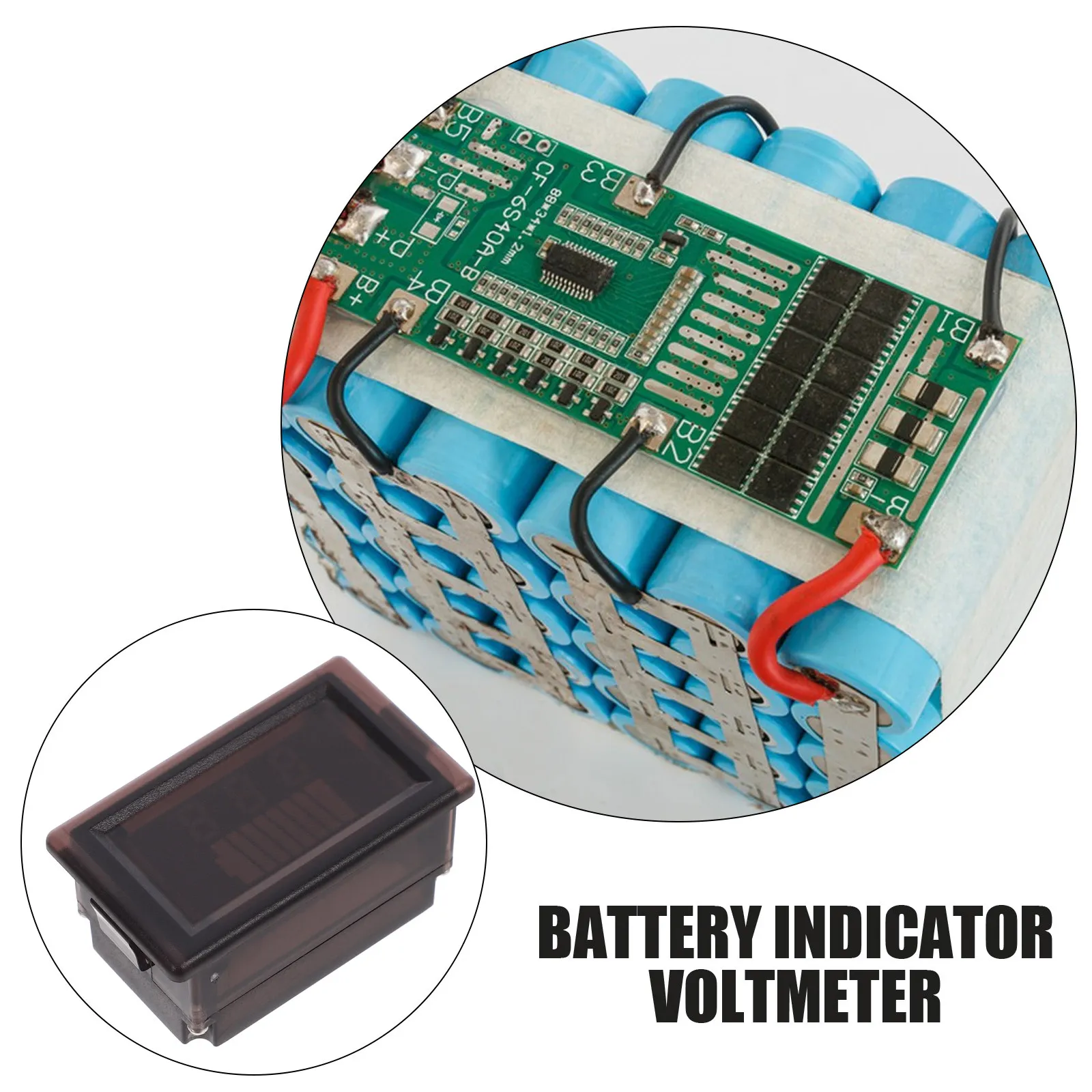 

Battery Voltage Meter 12-60V Digital Display Voltage Indicator for Electric Vehicles Capacity Monitor Waterproof