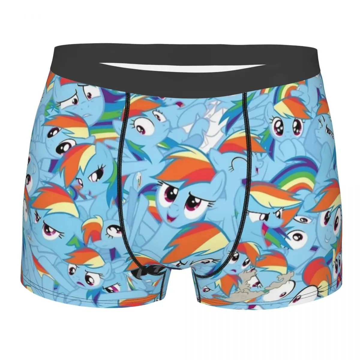 Nieuwigheid Boxer Regenboog Dash Puinhoop Mlp Shorts Slips Heren Ondergoed Cartoon Ademende Onderbroek Voor Mannen S-XXL