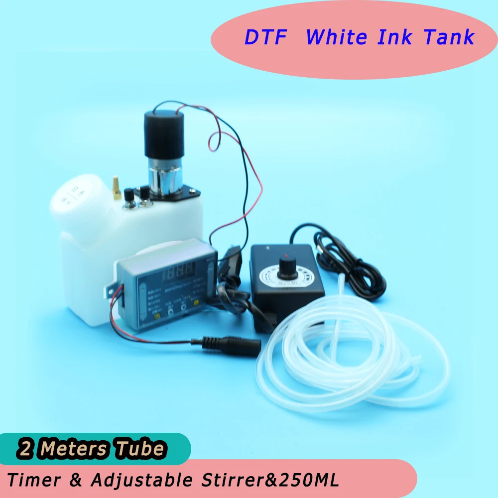 Imagem -06 - Caixa de Tinta Branca com Misturador Agitador e Temporizador Tensão Ajustável de Alimentação Tanque de Tinta Dtf para Epson L1800 L805 L18050 L8050