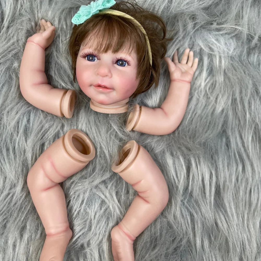 Lisa-Kit de Beurre Reborn en Vinyle, Déjà Peint, avec Greffe de Cheveux et Cils, Peau 3D, Veines Visibles, Parties de Beurre Reborn, 16 Pouces