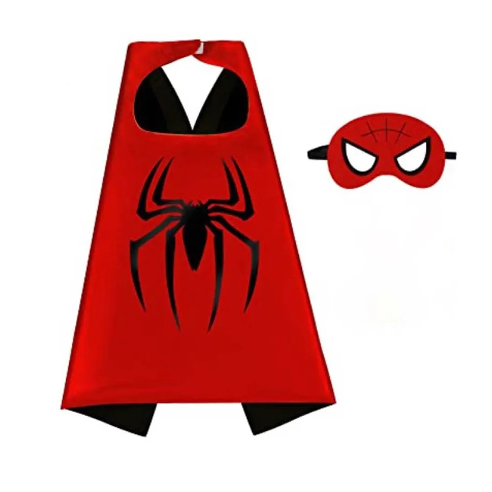 AYBUY Capas Y Máscaras De Superhéroe Para Niños | Set De 3 Capas Reversibles Y 6 Máscaras | Disfraz Para Halloween, Navidad Y Fiestas | De 3 A 10 Años