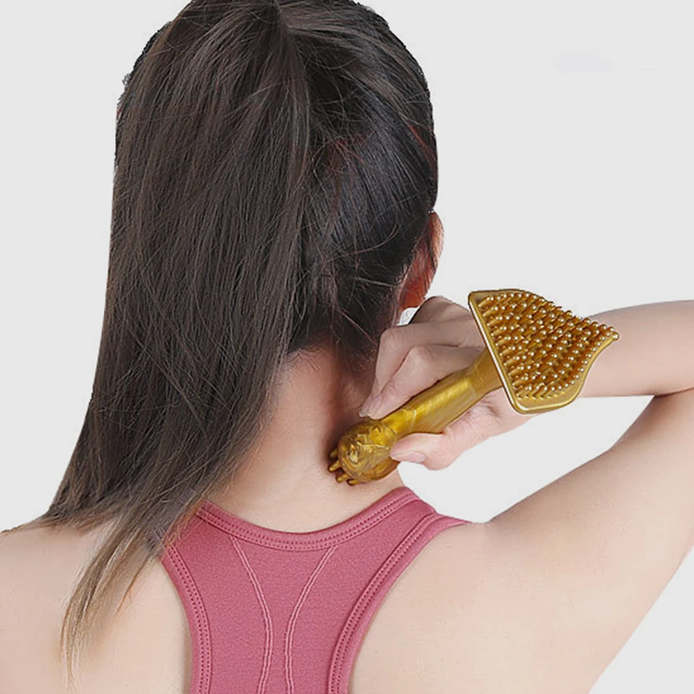 

2pcs Massage Brushes Smoothing Meridian Comb Natural Golden Back Tool Pain Relief Spa Women Relaxation Accessories