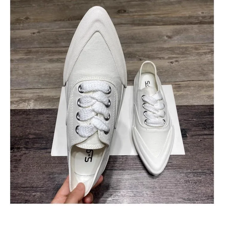 XGRAVITY Fashion Women Vulcanized Shoes Sneakers Ladies Lace-up Casual Shoes Breathable Walking Canvas Shoes Girl Flats C278