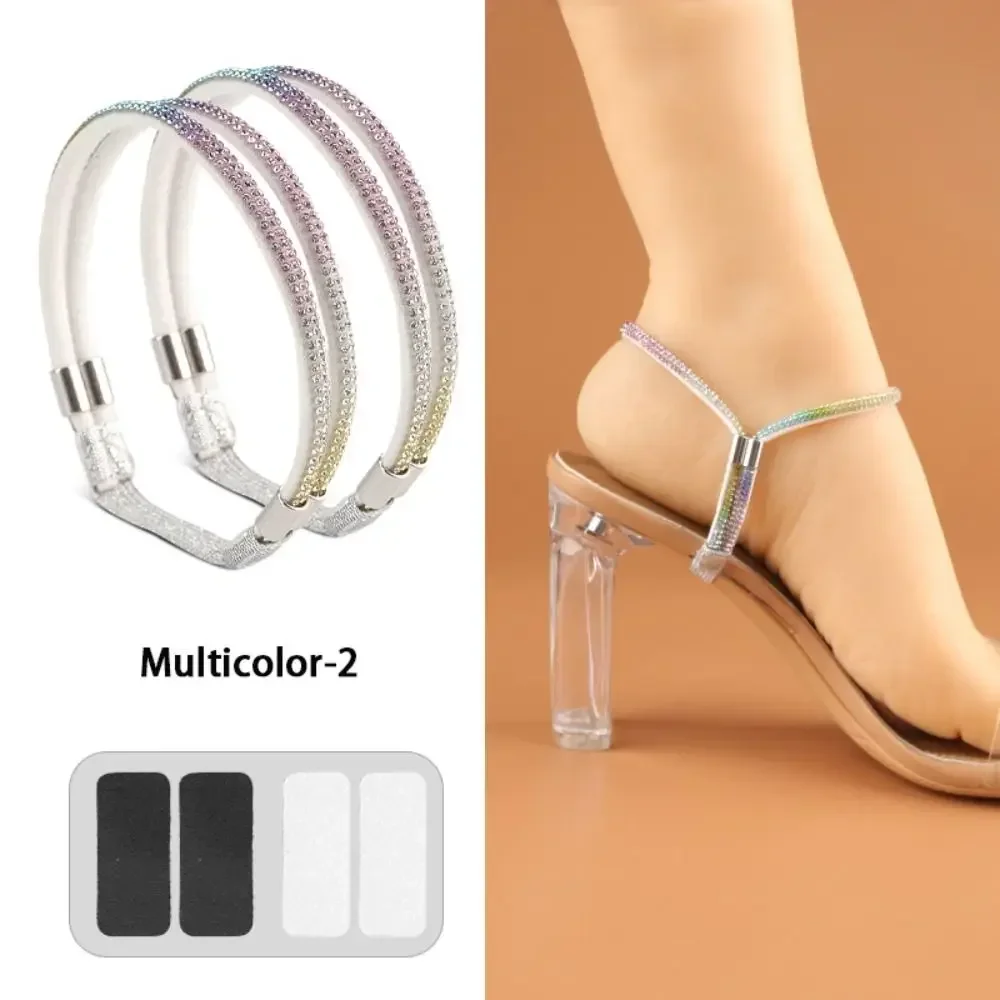 1 Pair Women Lazy Shoe Laces, Anti-slip Adjustable Shoe Belt for High Heels, Free Triangle Ankle Holding Shoe Decorations
