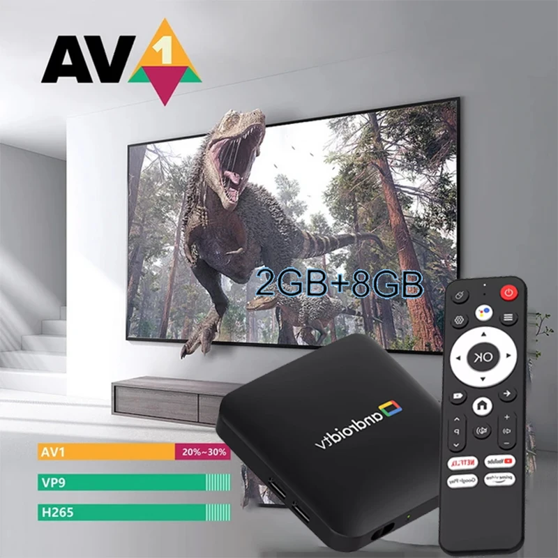 Android 14.0 Smart TV Box 4K HD Smart TV Set-top Box AV1 Dual-WIFI BT Voice Remote 3D-видео Медиаплеер Домашний кинотеатр TV Box