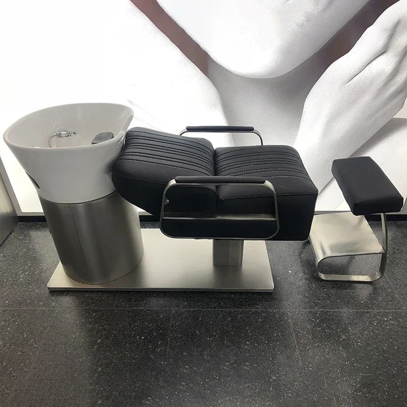 Hair salon, high-end hair salon, semi reclining hair washing bed, flushing bed, internet famous, minimalist sitting style