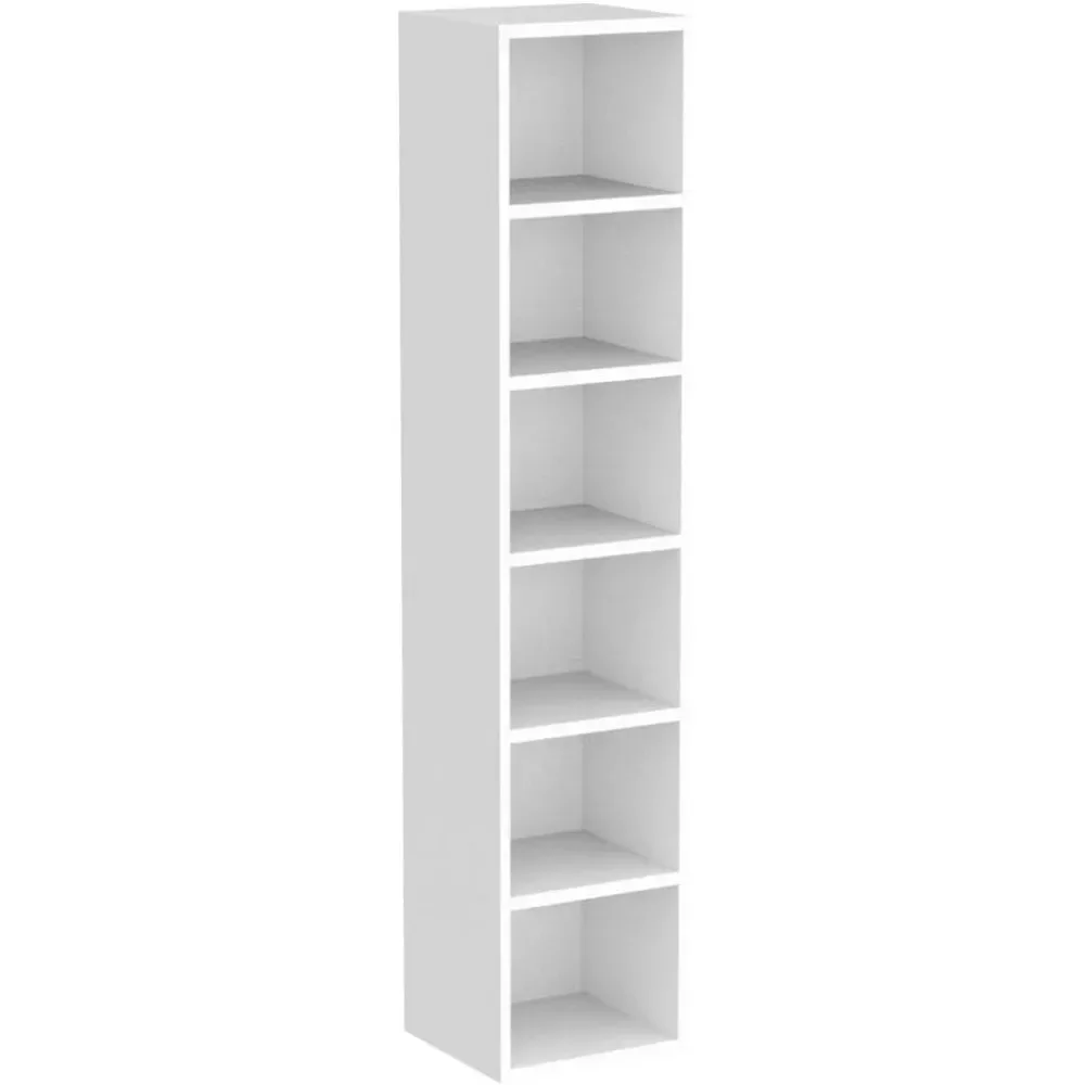 for 70.9 Inch Tall Narrow Bookcase, Corner Bookshelf 6 Tier Cube Display Shelf Storage Organizer for Small Space