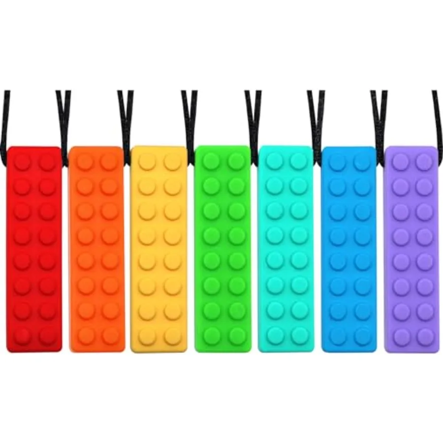 

Chew Necklaces for Sensory,Chewy Necklace Bundle for Boys Girls and Adults with Autism, ADHD, SPD, Silicone Chewable Sensory Or