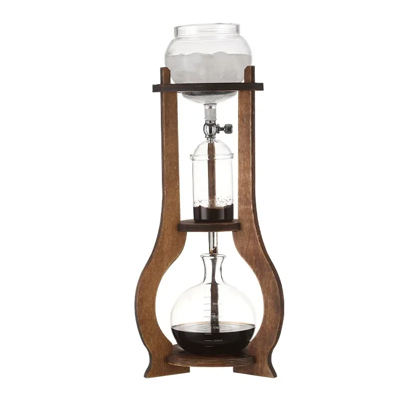 Ice drop coffee pot Cold pot Wooden hand coffee set Ice coffee brew pot Drip type