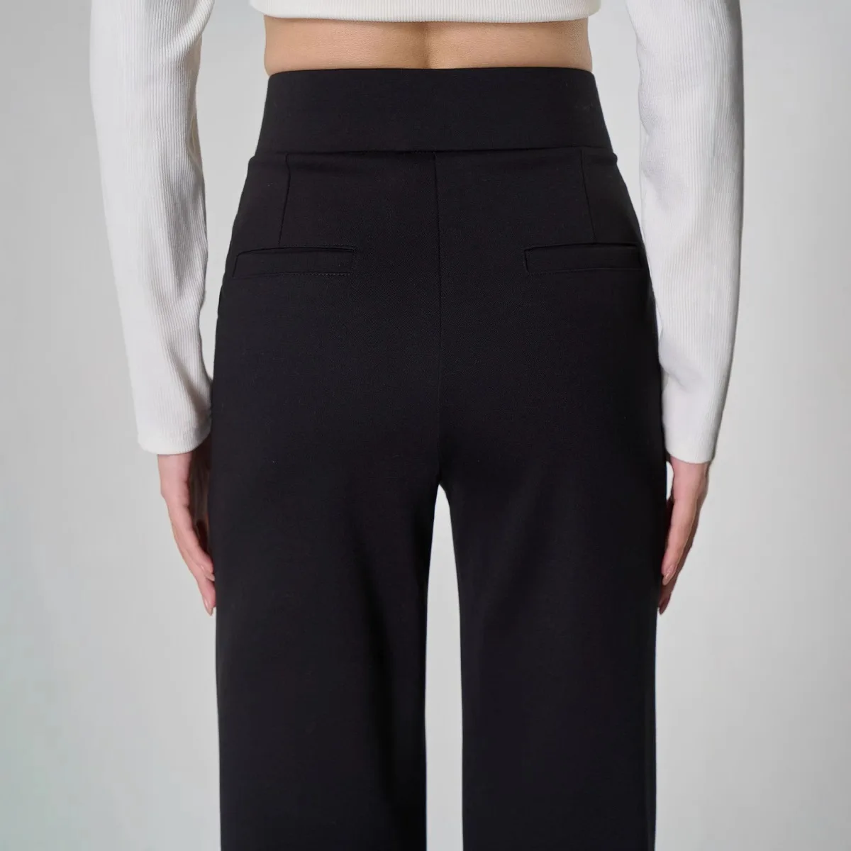 المرأة عالية الخصر واسعة الساق دعوى السراويل ثنيات مستقيم بلا طويل القامة حجم بناطيل كاجوال ربيع 2025 جديد وصول قسط #3